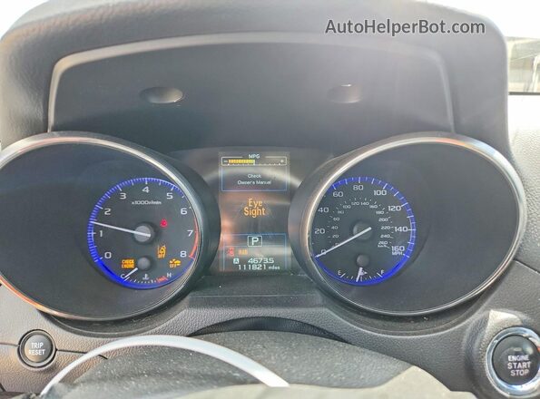 4S3BNEN62H3023889 2017 SUBARU LEGACY Белый Вид щитка приборов