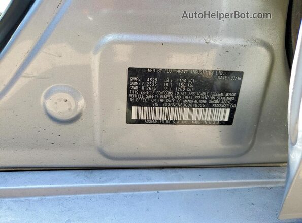 4S3BNEN63G3048055 2016 SUBARU LEGACY Серебряный Вид подкапотного пространства