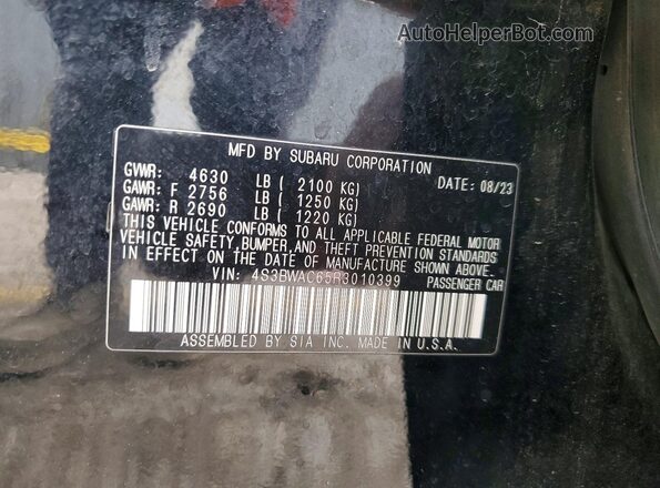 4S3BWAC65R3010399 2024 SUBARU LEGACY Черный Вид подкапотного пространства