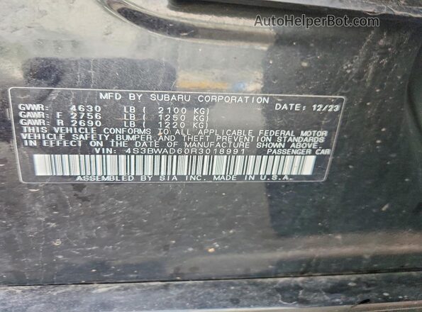 4S3BWAD60R3018991 2024 SUBARU LEGACY Black Vista del compartimento del motor