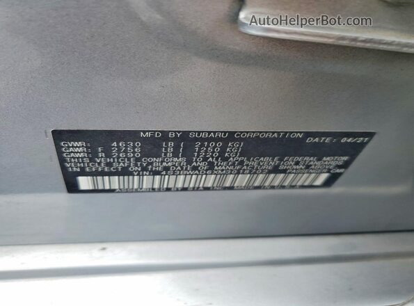 4S3BWAD6XM3018702 2021 SUBARU LEGACY Silver Вид підкапотного простору