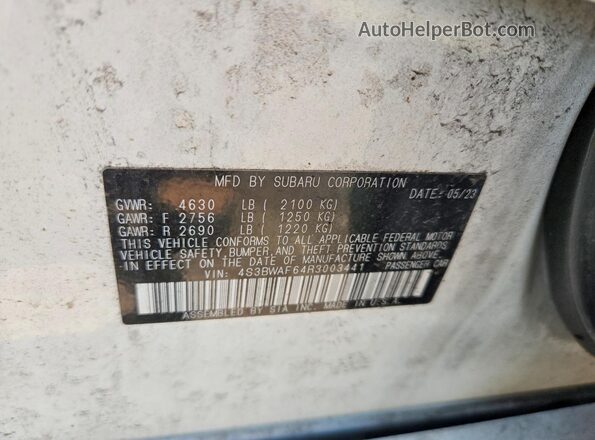 4S3BWAF64R3003441 2024 SUBARU LEGACY White VIN sticker view
