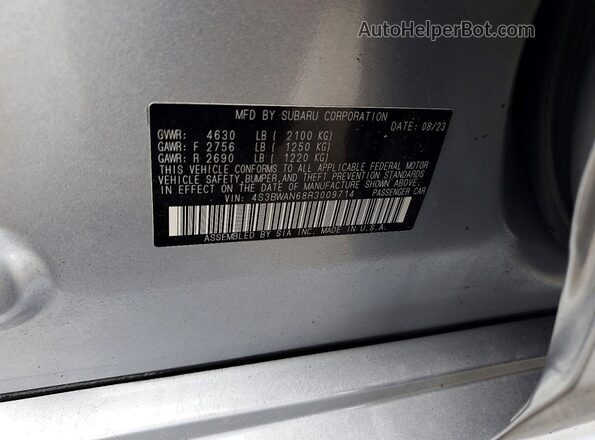 4S3BWAN68R3009714 2024 SUBARU LEGACY Серебряный Вид подкапотного пространства