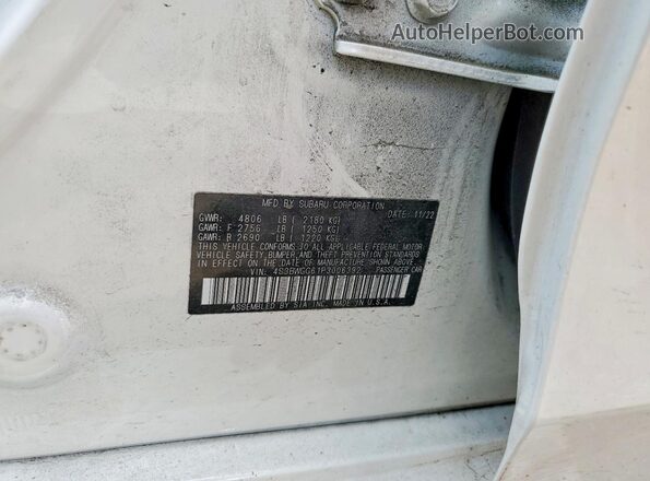 4S3BWGG61P3006392 2023 SUBARU LEGACY White Vista del compartimento del motor