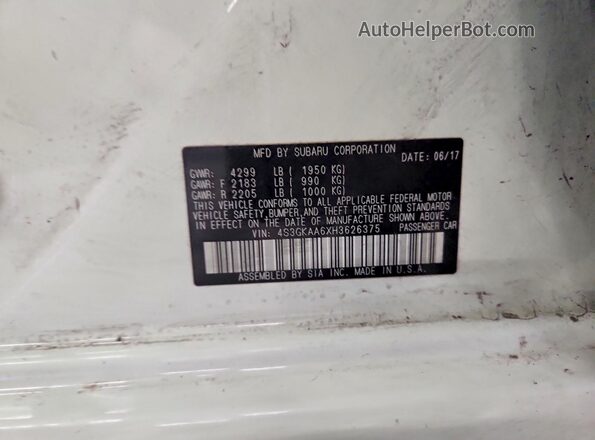 4S3GKAA6XH3626375 2017 SUBARU IMPREZA White Widok komory silnika