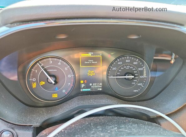 4S3GKAB62K3601931 2019 SUBARU IMPREZA Gray Вид щитка приладів