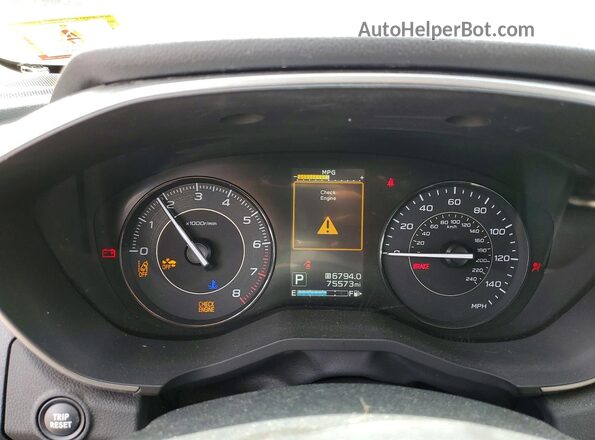 4S3GKAD62K3610125 2019 SUBARU IMPREZA Charcoal Vista del cuadro de instrumentos