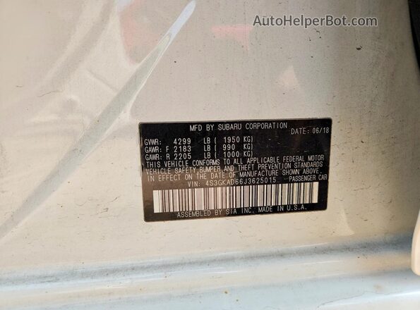 4S3GKAD66J3625015 2018 SUBARU IMPREZA White Engine compartment view
