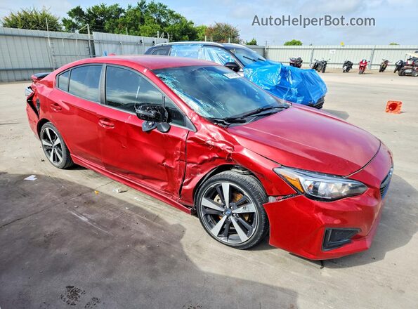4S3GKAJ65K3611502 2019 SUBARU IMPREZA Красный Передняя правая четверть