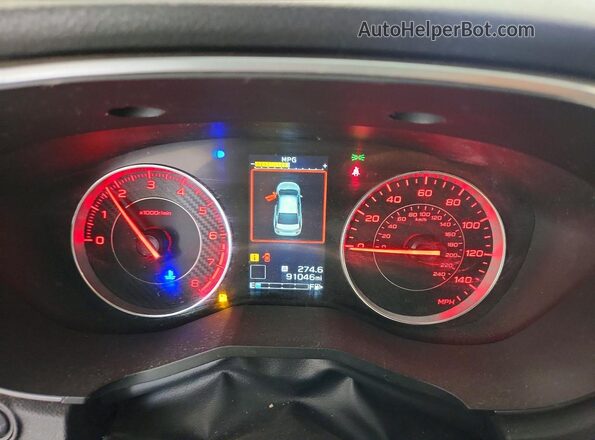 4S3GKAJ69K1623955 2019 SUBARU IMPREZA Black Widok zestawu wskaźników