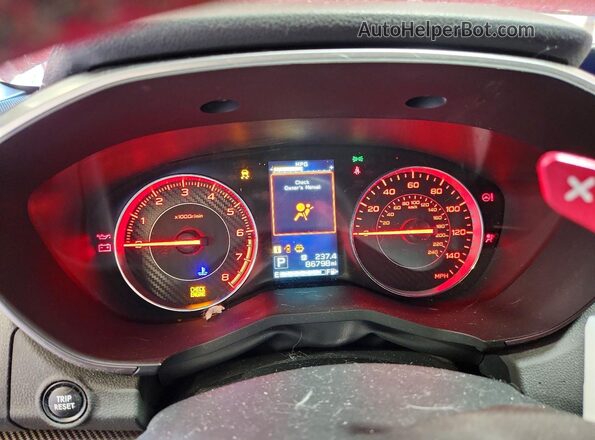 4S3GKAL6XJ3603620 2018 SUBARU IMPREZA Red Instrument cluster view