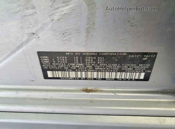 4S3GKAM60J3604449 2018 SUBARU IMPREZA Silver ძრავის განყოფილების ხედი