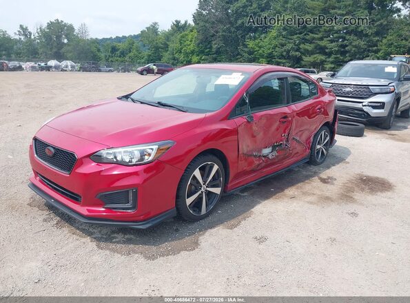 4S3GKAM69J3601551 2018 SUBARU IMPREZA Red Առջևի ձախ երեք քառորդ տեսարան