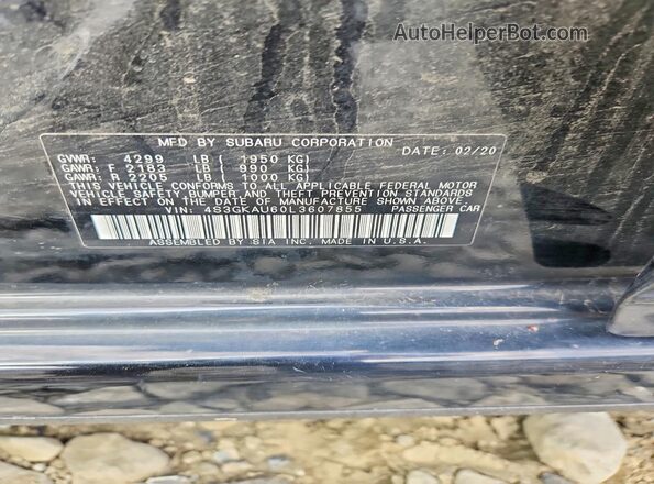 4S3GKAU60L3607855 2020 SUBARU IMPREZA Black Widok komory silnika