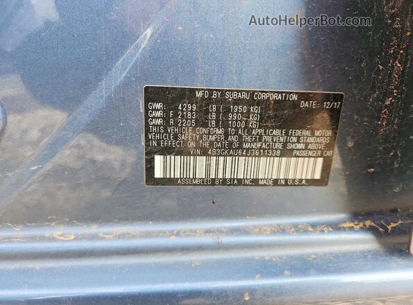 4S3GKAU64J3611338 2018 SUBARU IMPREZA Blue Вид підкапотного простору