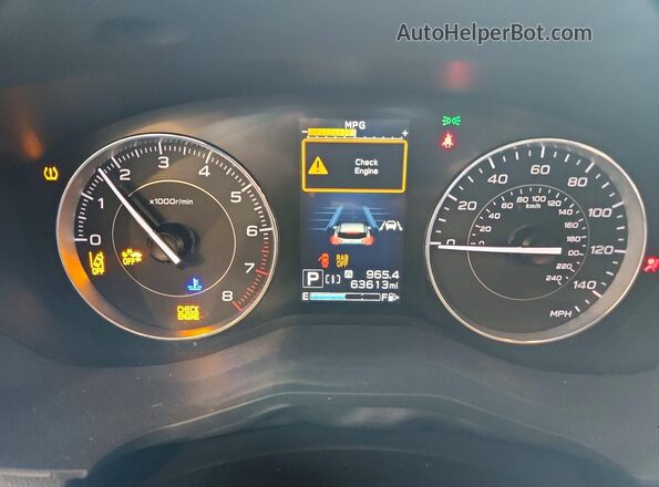 4S3GKAU68L3610664 2020 SUBARU IMPREZA Синий Вид щитка приборов