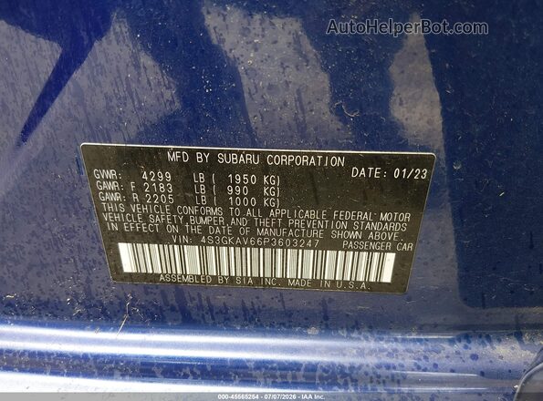 4S3GKAV66P3603247 2023 SUBARU IMPREZA Blue Engine compartment view