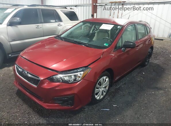 4S3GTAA65J3700952 2018 SUBARU IMPREZA Red Front left