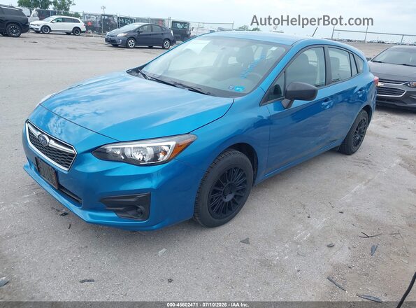 4S3GTAA68K3734613 2019 SUBARU IMPREZA Blue Առջևի ձախ երեք քառորդ տեսարան