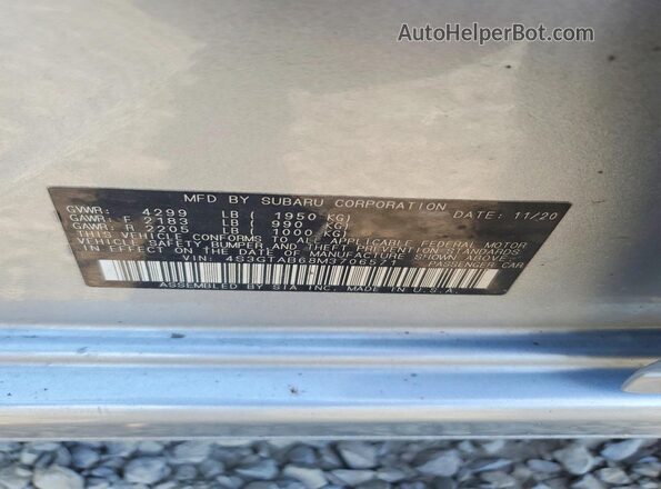 4S3GTAB68M3706571 2021 SUBARU IMPREZA Silver VIN կոդի պիտակի տեսք