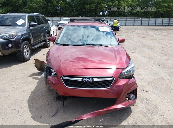 4S3GTAD60J3729951 2018 SUBARU IMPREZA Maroon ხელსაწყოთა პანელის ხედი