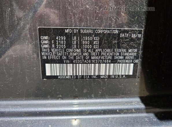 4S3GTAD61K3707684 2019 SUBARU IMPREZA Gray Engine compartment view