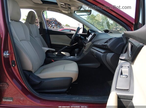 4S3GTAD65N3729109 2022 SUBARU IMPREZA Burgundy Вид салону спереду