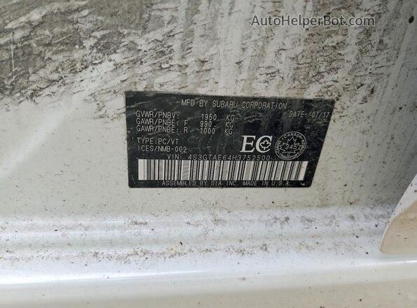 4S3GTAE64H3752500 2017 SUBARU IMPREZA White Widok komory silnika