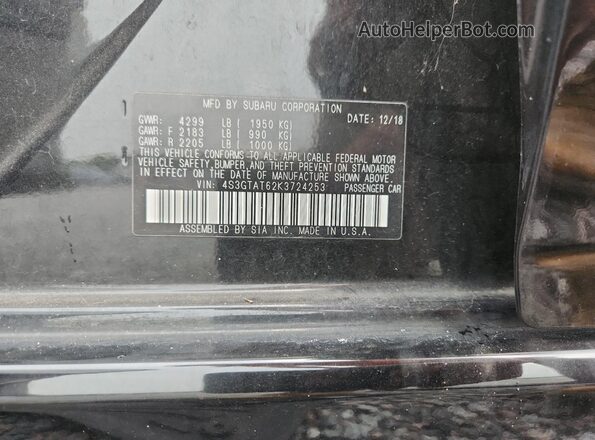 4S3GTAT62K3724253 2019 SUBARU IMPREZA Черный Вид подкапотного пространства
