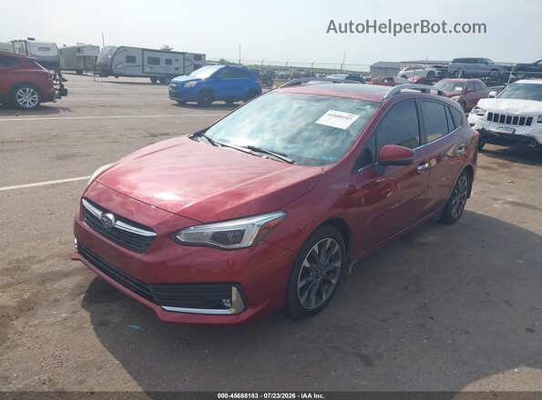 4S3GTAU6XL3723822 2020 SUBARU IMPREZA Red წინა მარცხენა ხედი სამი მეოთხედიდან