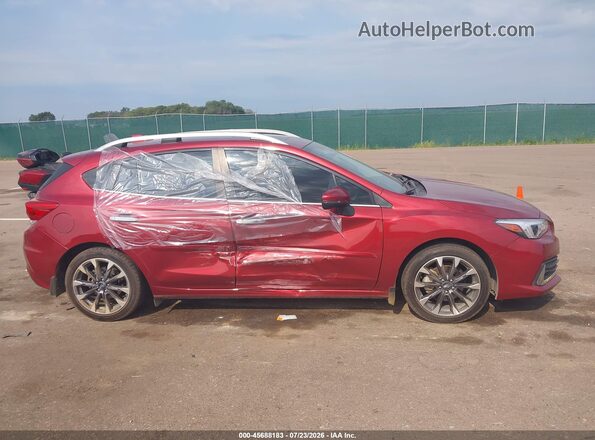 4S3GTAU6XL3723822 2020 SUBARU IMPREZA Red უკანა სალონის ხედი