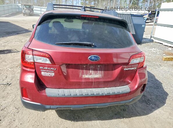 4S4BSADC6G3282775 2016 SUBARU OUTBACK Red Вид ззаду