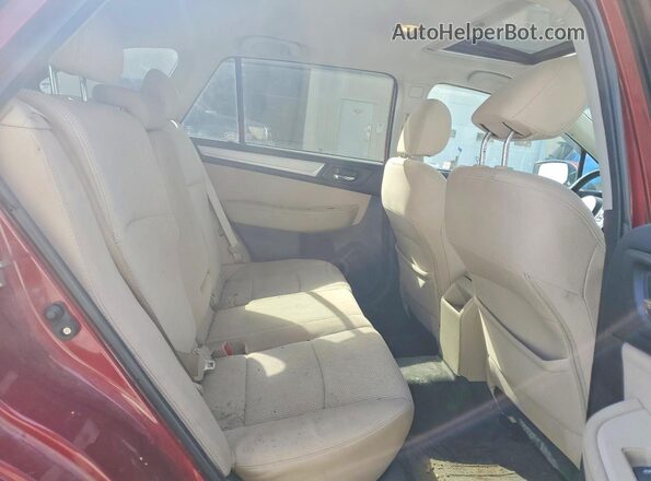 4S4BSADC6G3282775 2016 SUBARU OUTBACK Red Вид задніх сидінь