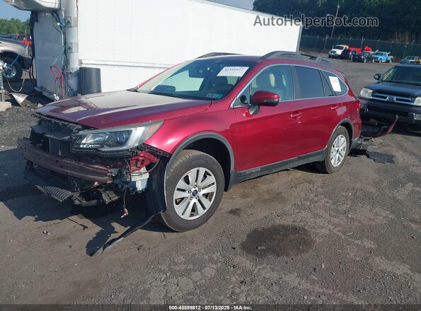 4S4BSAFC2J3317445 2018 SUBARU OUTBACK Burgundy Vista tres cuartos delantera izquierda