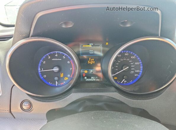 4S4BSAHC2K3262798 2019 SUBARU OUTBACK Gray ხელსაწყოთა პანელის ხედი