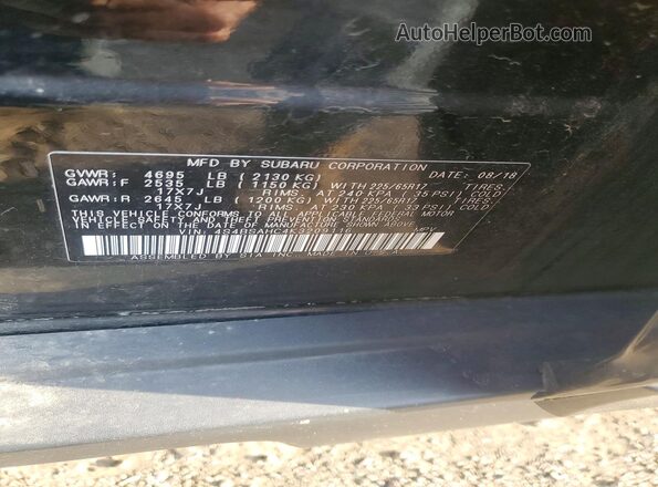 4S4BSAHC4K3209116 2019 SUBARU OUTBACK Black Widok komory silnika