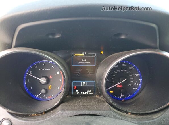 4S4BSAHC8G3267947 2016 SUBARU OUTBACK Gray Вид щитка приладів