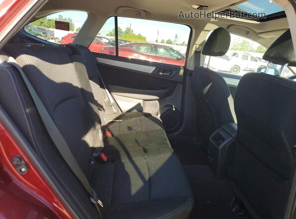 4S4BSAHCXG3326268 2016 SUBARU OUTBACK Burgundy Widok wnętrza z tyłu