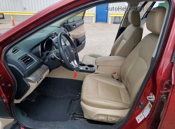 4S4BSAJC2G3294703 2016 SUBARU OUTBACK Бордовый Вид салона спереди