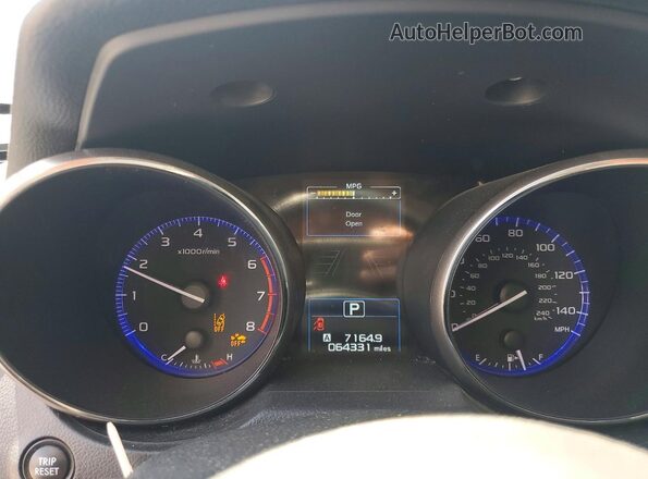 4S4BSAJC7K3206527 2019 SUBARU OUTBACK Blue ხელსაწყოთა პანელის ხედი