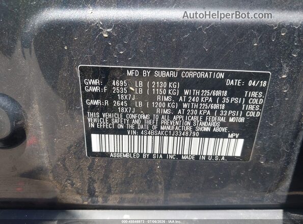 4S4BSAKC1J3348790 2018 SUBARU OUTBACK Gray Widok komory silnika