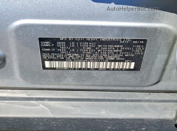 4S4BSAKC8H3211128 2017 SUBARU OUTBACK Silver Vista del compartimento del motor