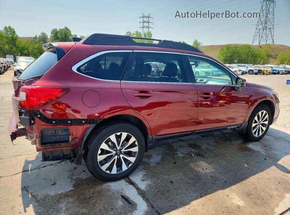 4S4BSANC2H3432283 2017 SUBARU OUTBACK Бордовый Задняя правая четверть