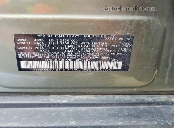 4S4BSANC6G3227628 2016 SUBARU OUTBACK Коричневый Вид подкапотного пространства