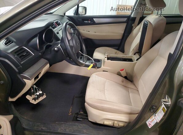 4S4BSBCC4G3241259 2016 SUBARU OUTBACK Green Вид салону спереду