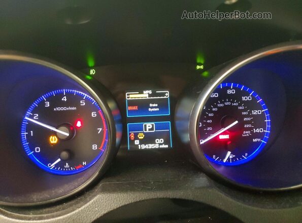 4S4BSBCC4G3241259 2016 SUBARU OUTBACK Green Вид щитка приладів