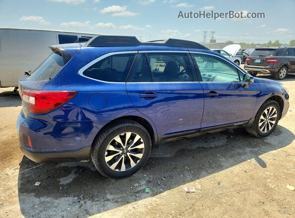 4S4BSBLC5G3264792 2016 SUBARU OUTBACK Синий Задняя правая четверть