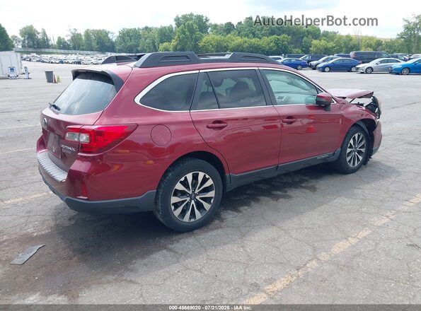 4S4BSBNC9G3344206 2016 SUBARU OUTBACK Burgundy Задня права чверть