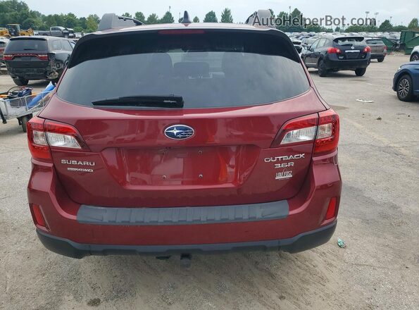 4S4BSENC1G3359901 2016 SUBARU OUTBACK Red Widok z tyłu