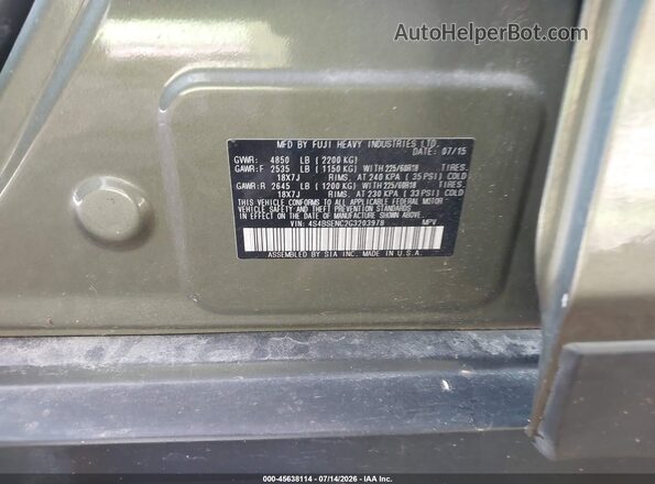 4S4BSENC2G3203978 2016 SUBARU OUTBACK Зеленый Вид подкапотного пространства